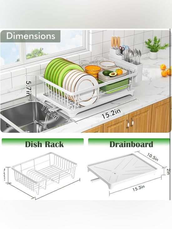 Dish Drying Rack - Space-Saving Small Dish Rack for Kitchen Counter - Picture 4 of 7